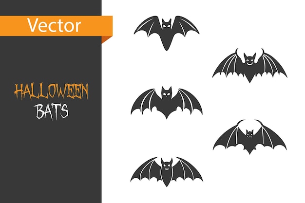 Vector halloween vleermuis silhouet verzameling vleermuizen