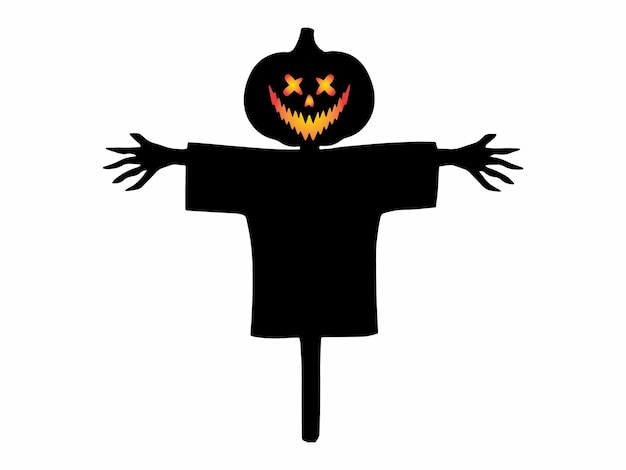 Halloween vogelverschrikker met silhouet illustratie