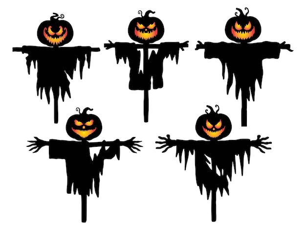 Halloween Vogelverschrikker Silhouet Illustratie