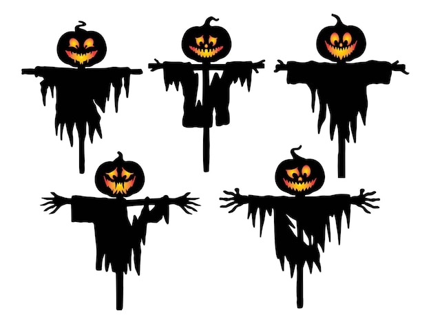 Halloween Vogelverschrikker Silhouet Illustratie