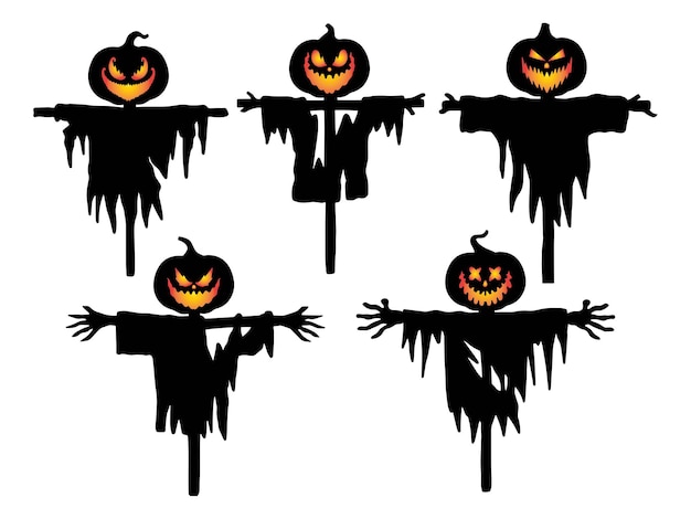 Halloween Vogelverschrikker Silhouet Illustratie