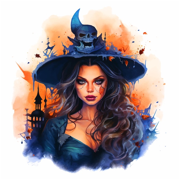 Halloween watercolor paint art ilustration