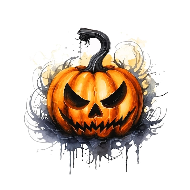 Vector halloween watercolor paint art ilustration