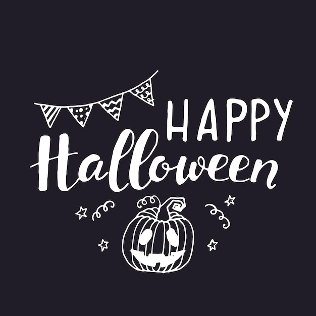 Vector halloween-wenskaart van handgeschreven letters klassieke zin voor halloween