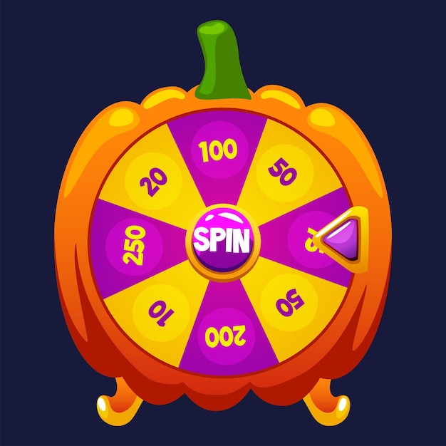 Halloween Wheel of Fortune-knoprotatie 2D-spelactivum Halloween-bonuspop-up