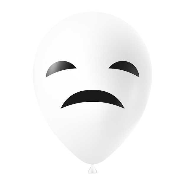 Halloween white balloon illustration with scary and funny face