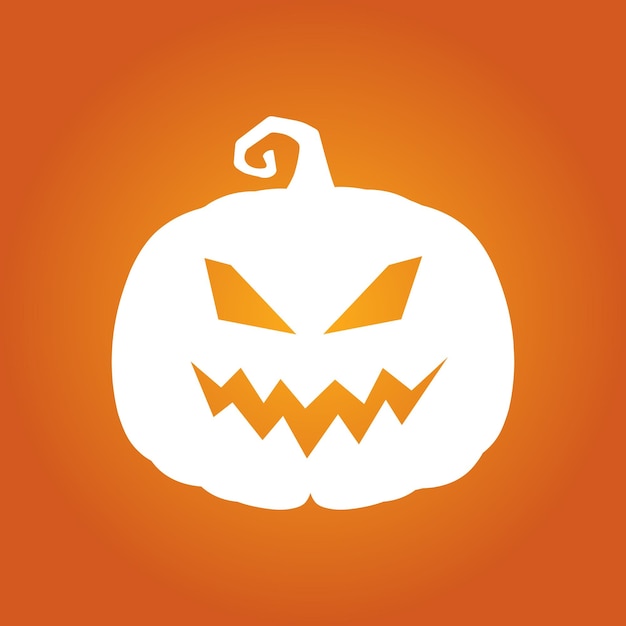 Хэллоуин белая страшная тыква в плоском стиле концепция праздничного мультфильма концепция праздничных икон