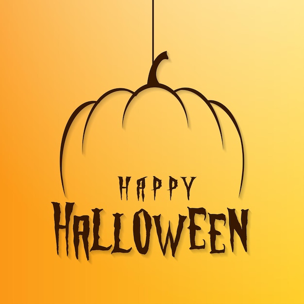 Halloween wish card background with pumpkin and wish text