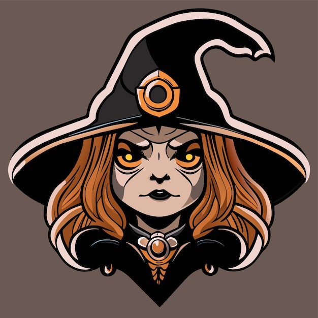 Halloween witch girl twitch scarecrow hand drawn cartoon sticker icon concept isolated illustration