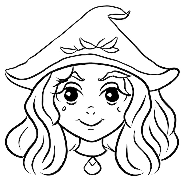 Halloween witch girl twitch scarecrow hand drawn cartoon sticker icon concept isolated illustration