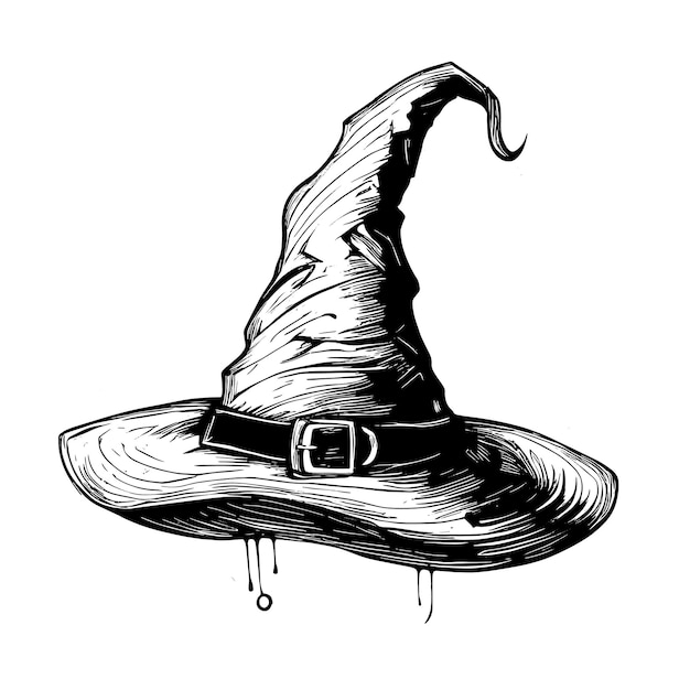 Halloween witch hat sketch