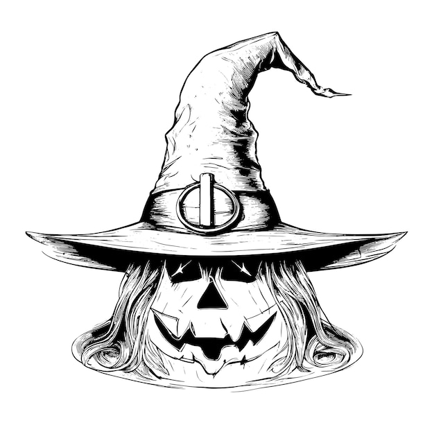 Schizzo del cappello della strega di halloween