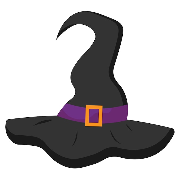 Halloween witch hat Vector illustration