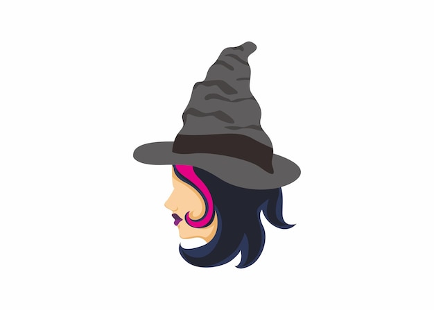 Halloween Witch Head Clipart Cartoon Vector