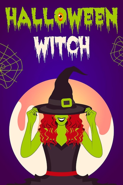 Vector halloween witch illustration