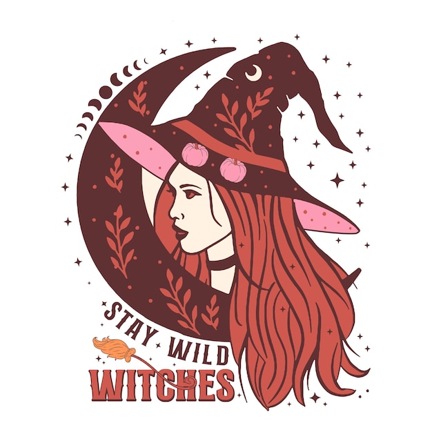 Vector halloween witch png sublimation bundle