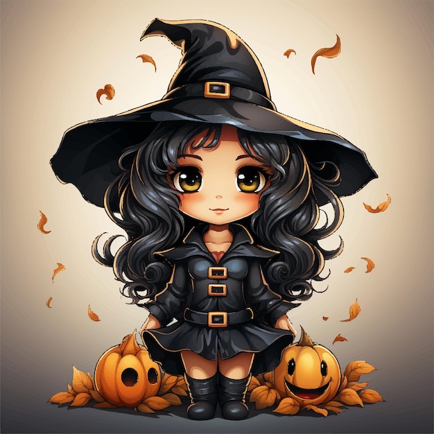 halloween witch on a pumpkin