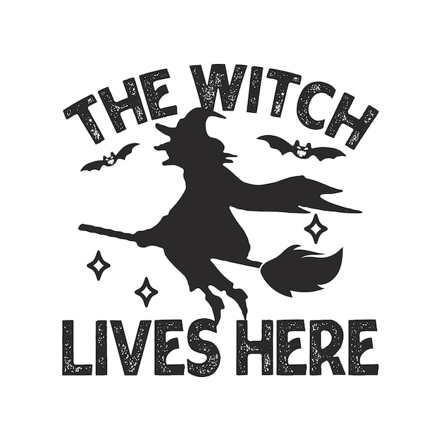Дизайн футболки с ведьмой на хэллоуин