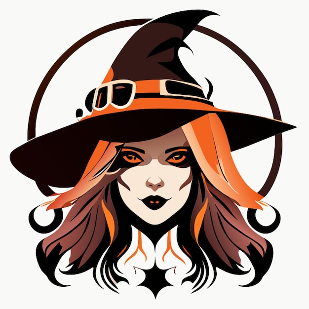 halloween witch for white background vector illustration