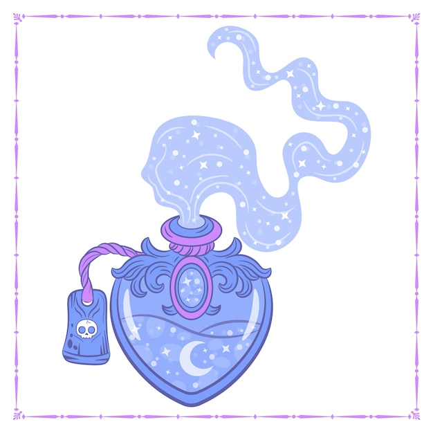 Halloween witchcraft potion drawing