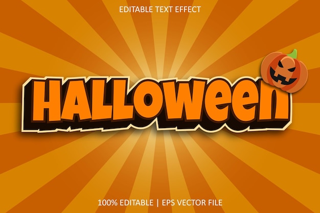 Halloween con effetto di testo modificabile in stile moderno