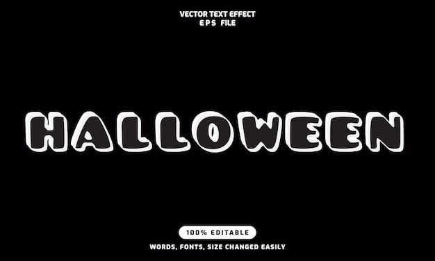 Vettore halloween parole modificabili effetti di testo 3d modello elegante carattere vettoriale illustrazione