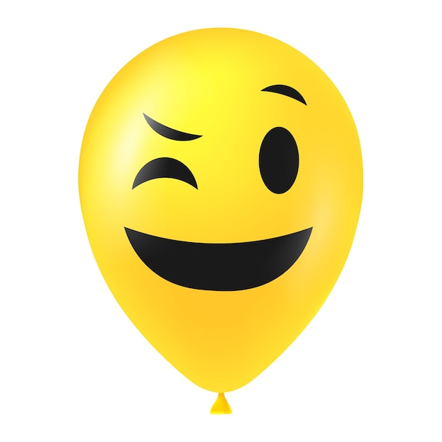 Halloween yellow balloon illustration with scary and funny face