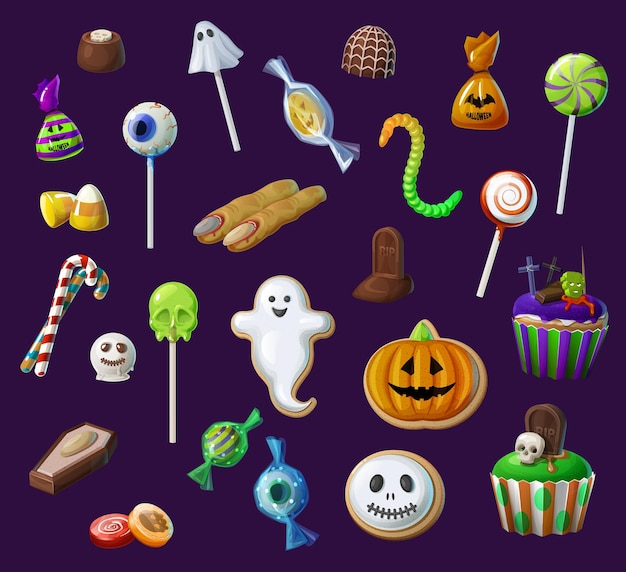 Halloween zoete lolly's, snoepjes en cupcakes