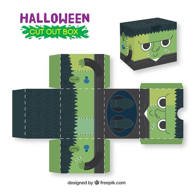 Halloween zombie cutout box