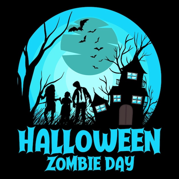 Halloween zombie day. Happy Halloween day Halloween t-shirt design