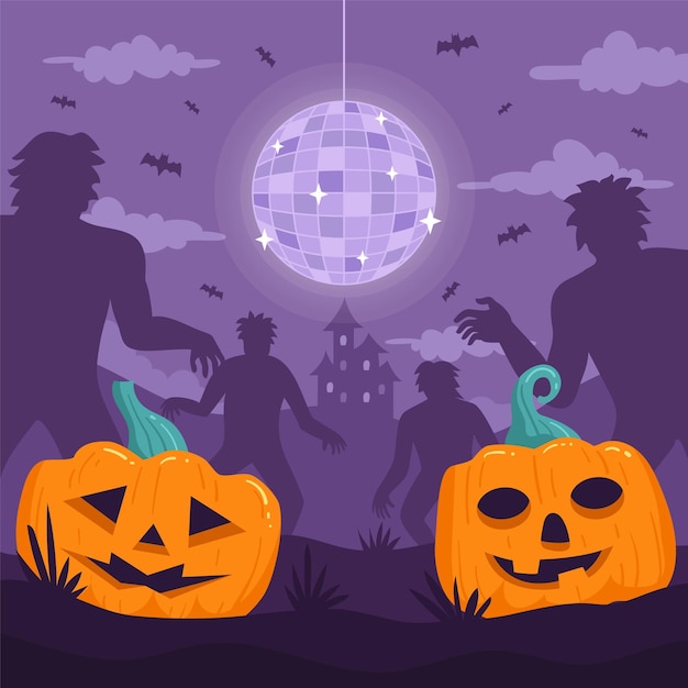 Vector halloween zombie-feestje