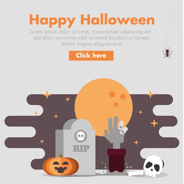 Halloween zombie hand flat design illustration