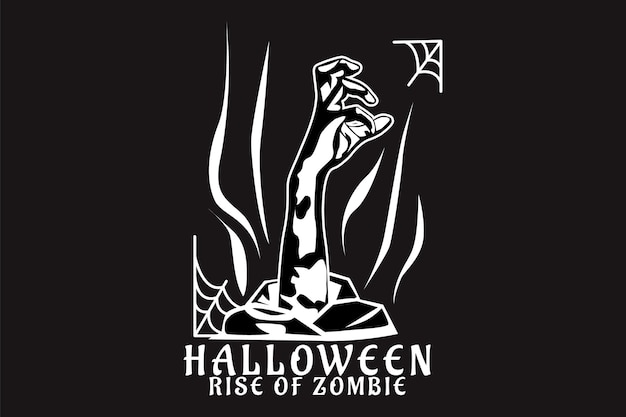 Vector halloween zombie rise silhouette design