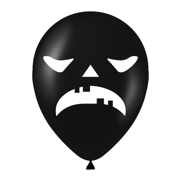 Halloween zwarte ballonillustratie met eng en grappig gezicht