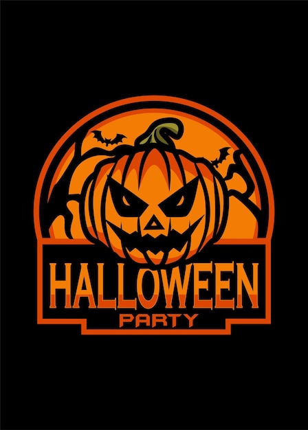 Vector halloweenfeestje badge