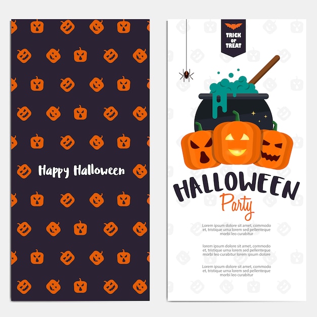 Hallowen flat vertical banners