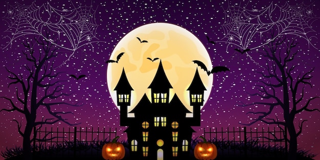 Hallowen full moon background