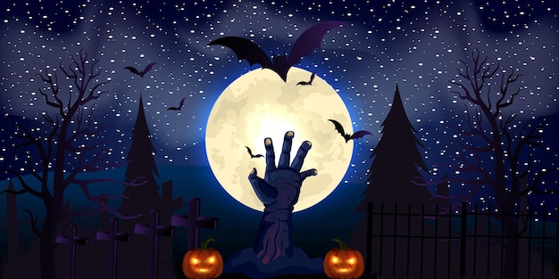 Hallowen full moon background