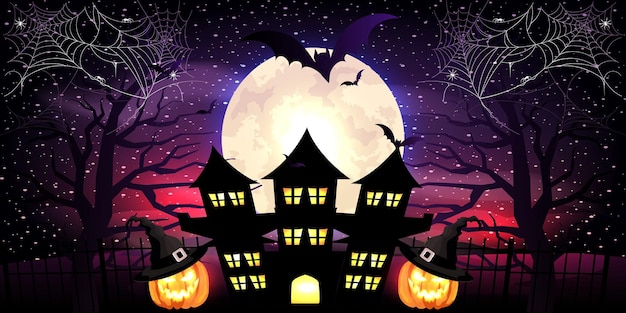 Hallowen full moon background