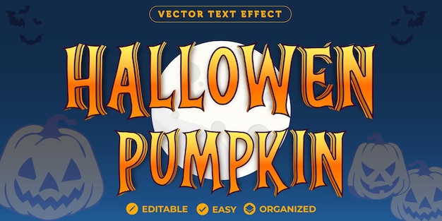 Hallowen Pumpkin-teksteffect Volledig bewerkbaar lettertype-teksteffect