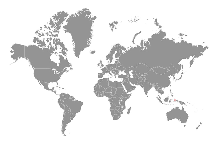 Halmahera sea on the world map Vector illustration