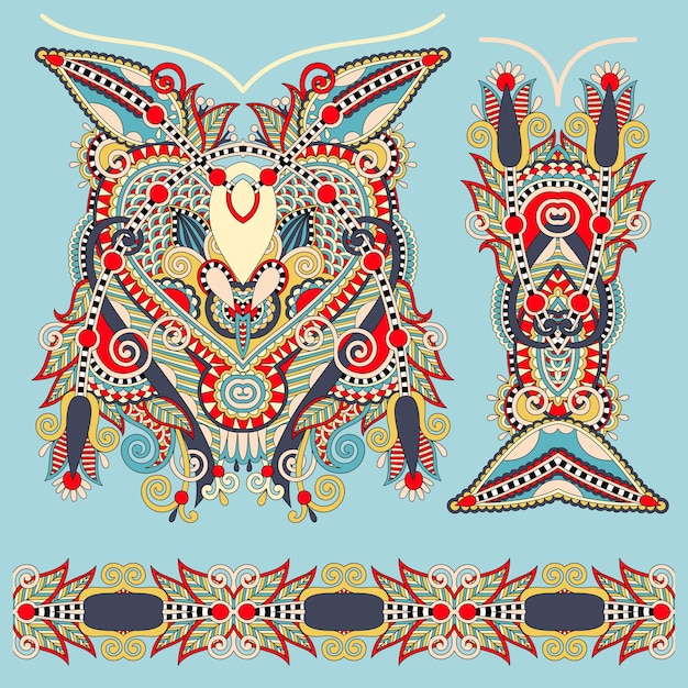 Hals sierlijke bloemen paisley borduurwerk fashion design Oekraïense etnische stijl