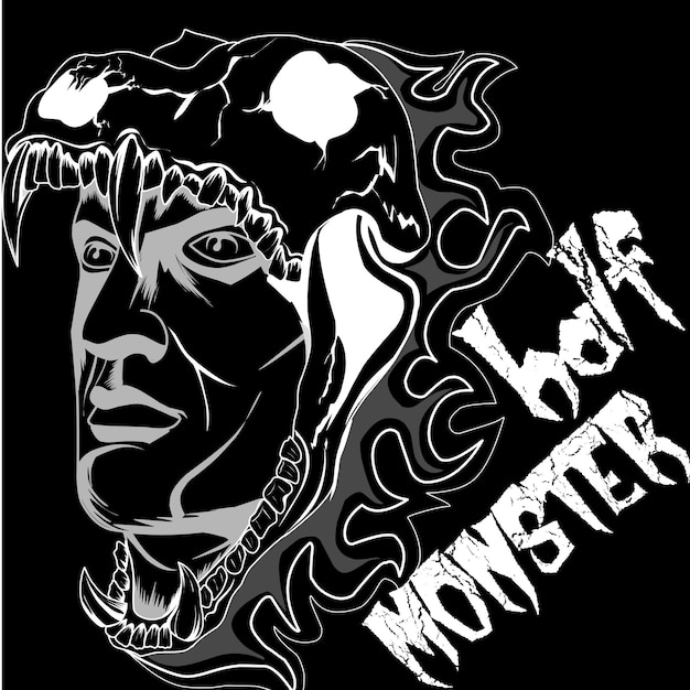 halve monster illustratie