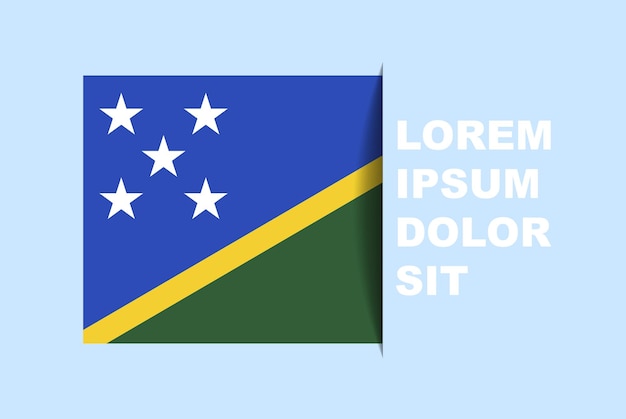 Halve vlag van Salomonseilanden met kopieerruimte, landvlag met schaduwstijl, horizontale dia-ef
