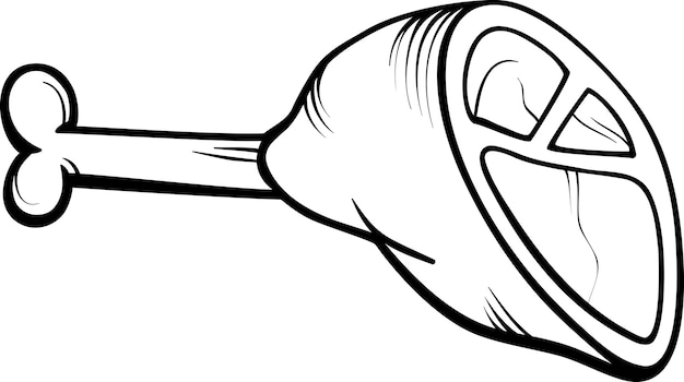 ham meat cartoon coloring page