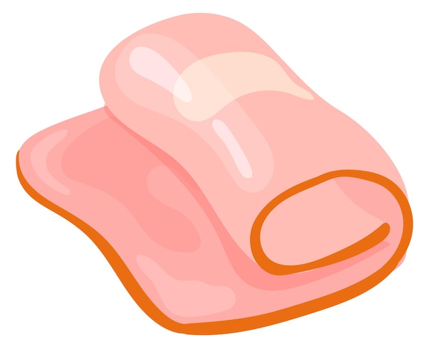 Vector ham slice cartoon icon meat delicacy product