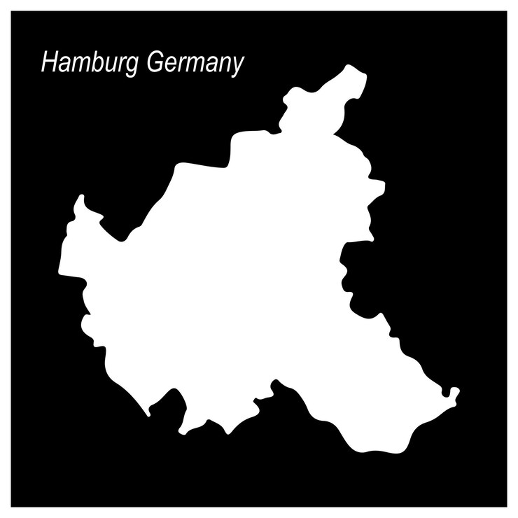 Vector hamburg germany map icon
