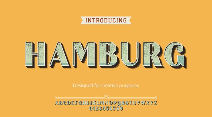 Vector hamburg typeface. for creative purposes 