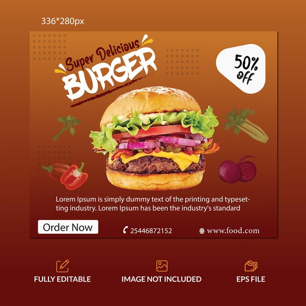 hamburger banner ontwerp