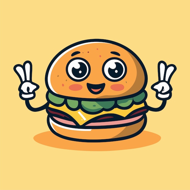 Hamburger cartoon kunst illustratie ontwerp